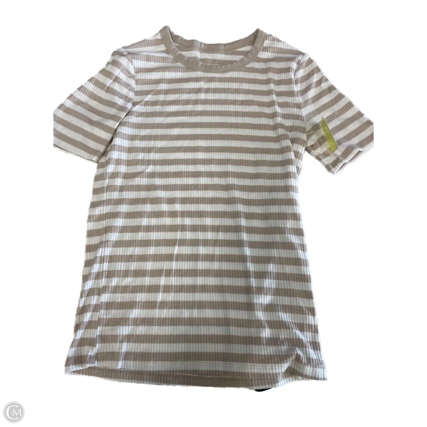Top Short Sleeve Basic By A New Day In Striped Pattern, Size: M
