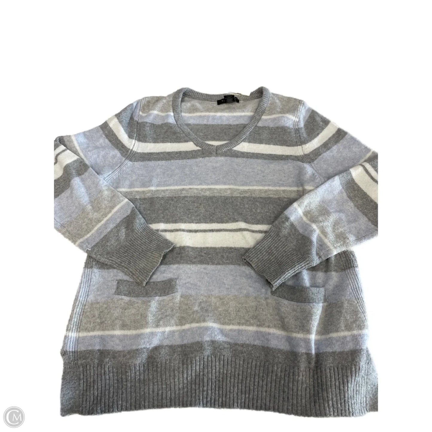 Sweater By Tahari By Arthur Levine In Grey, Size: M