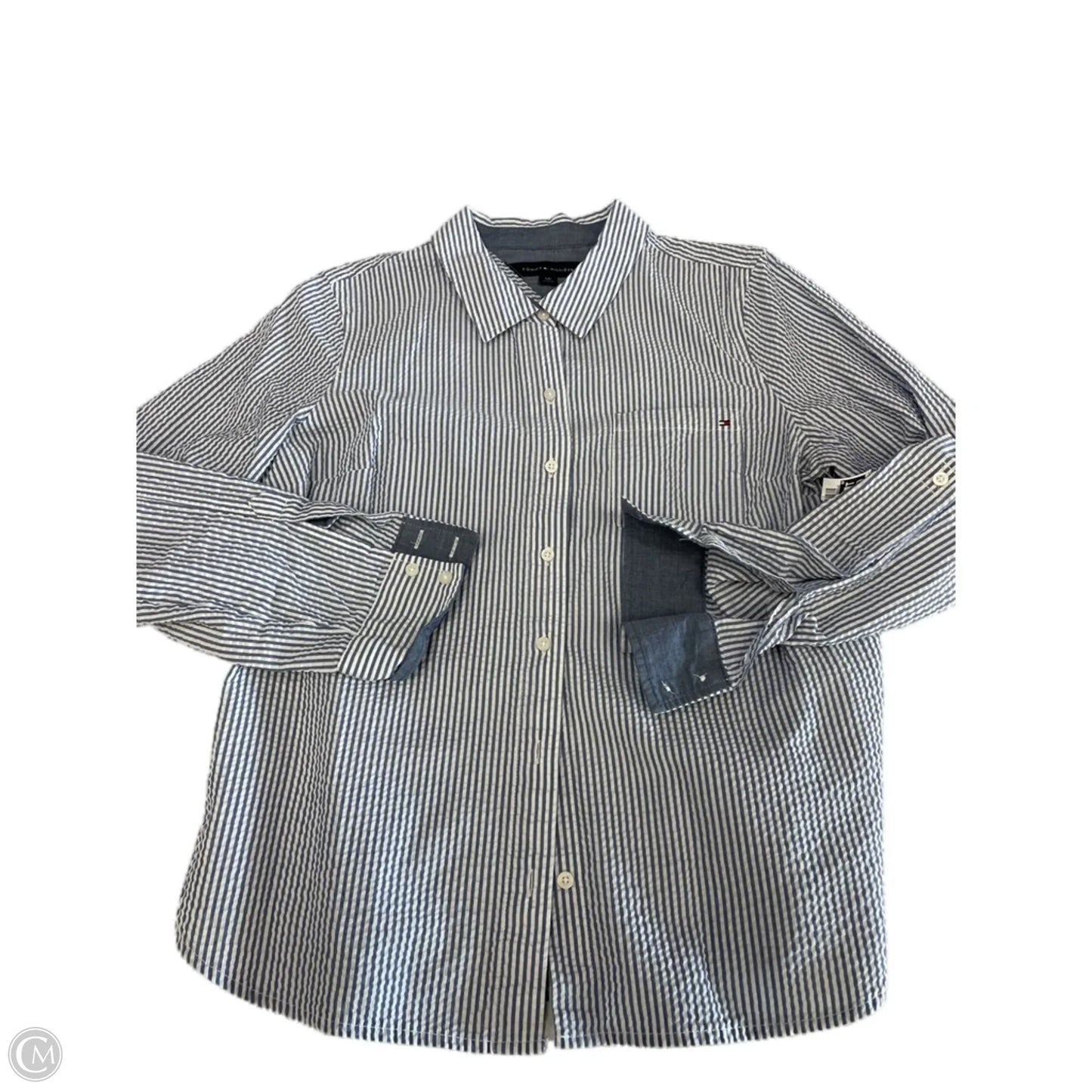 Top Long Sleeve By Tommy Hilfiger In Striped Pattern, Size: L