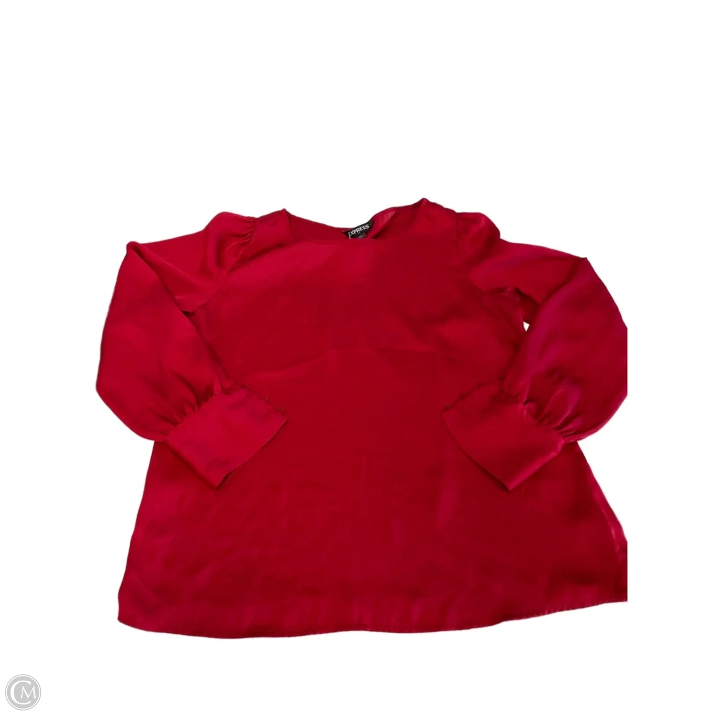 Blouse Long Sleeve By Express In Red, Size: M