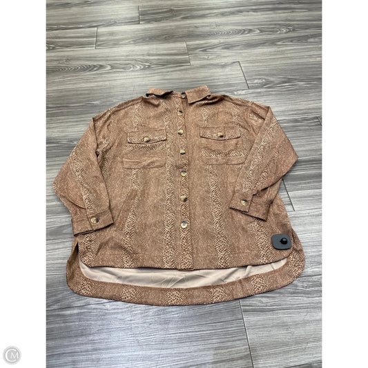Top Long Sleeve By Timing In Brown, Size: M