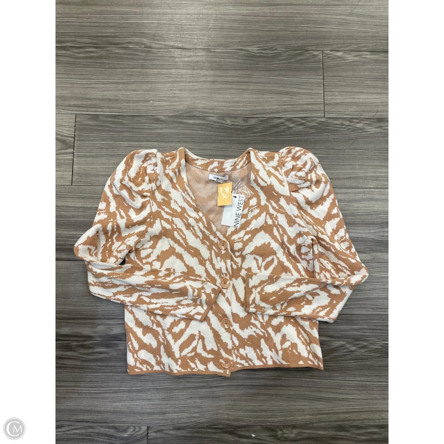 Sweatshirt Collar By Nine West In Tan, Size: M