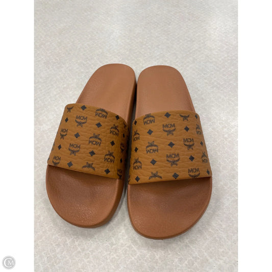 Sandals Luxury Designer By Mcm In Brown, Size: 7
