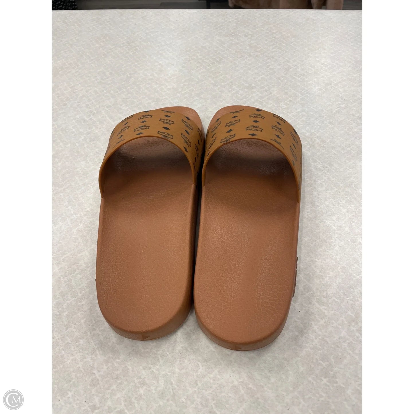 Sandals Luxury Designer By Mcm In Brown, Size: 7