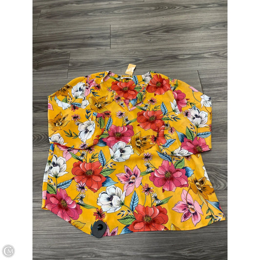 Blouse 3/4 Sleeve By Dr2 In Floral Print, Size: Xl