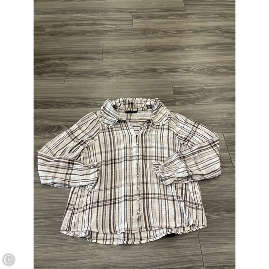 Top Long Sleeve By Jane And Delancey In Striped Pattern, Size: L