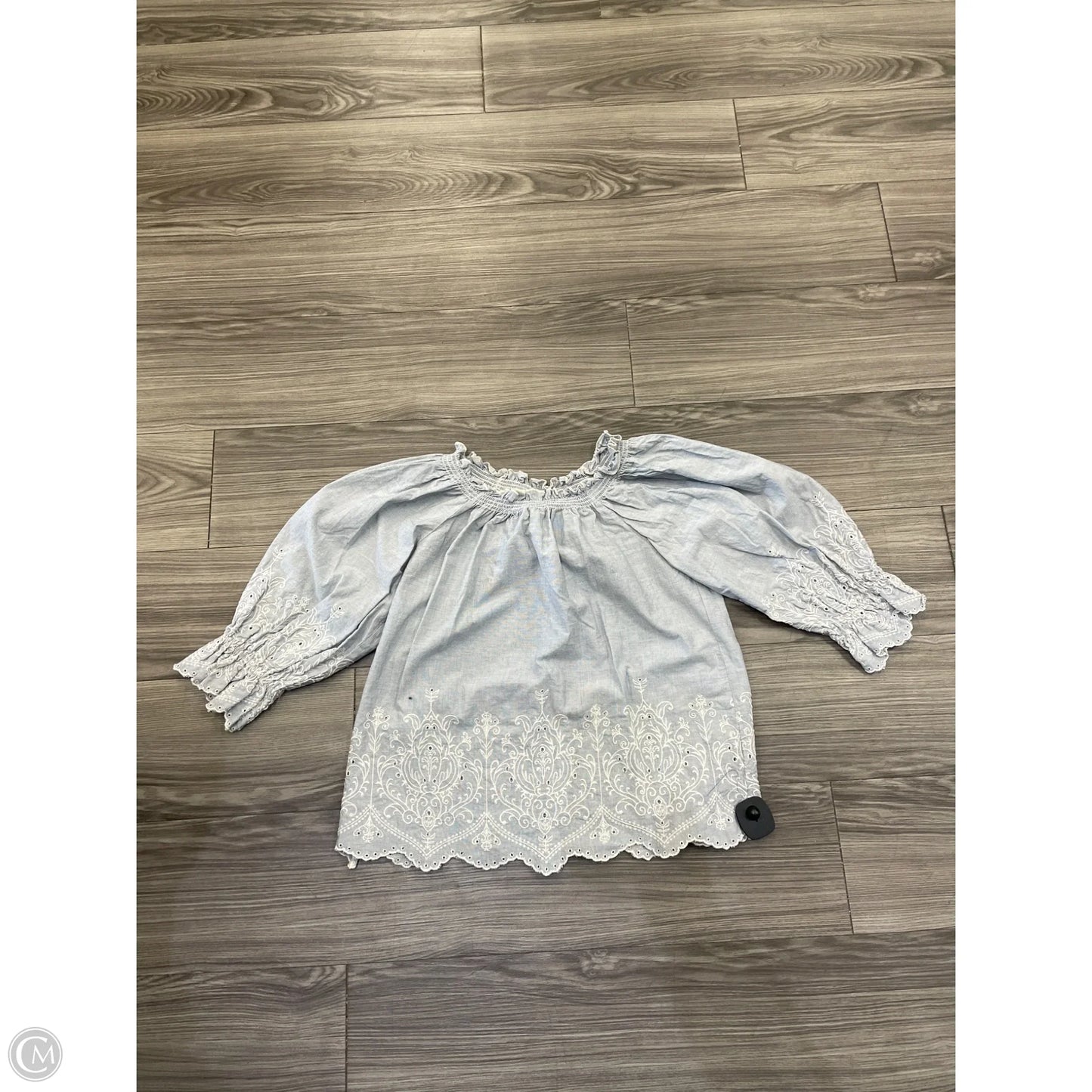 Blouse 3/4 Sleeve By Clothes Mentor In Blue, Size: L