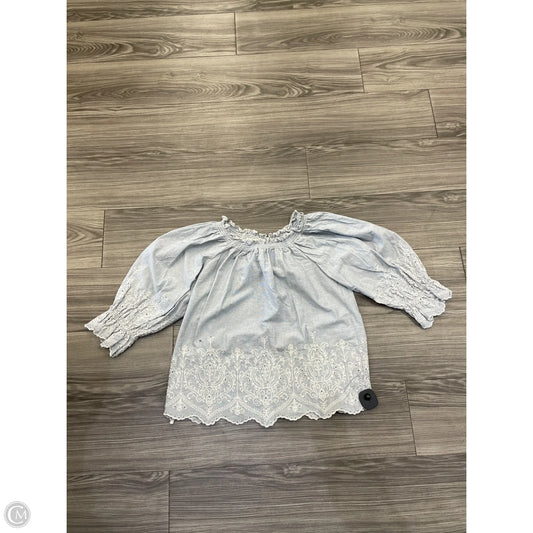 Blouse 3/4 Sleeve By Clothes Mentor In Blue, Size: L