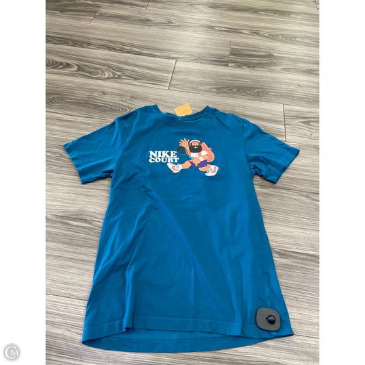 Athletic Top Short Sleeve By Nike In Blue, Size: S