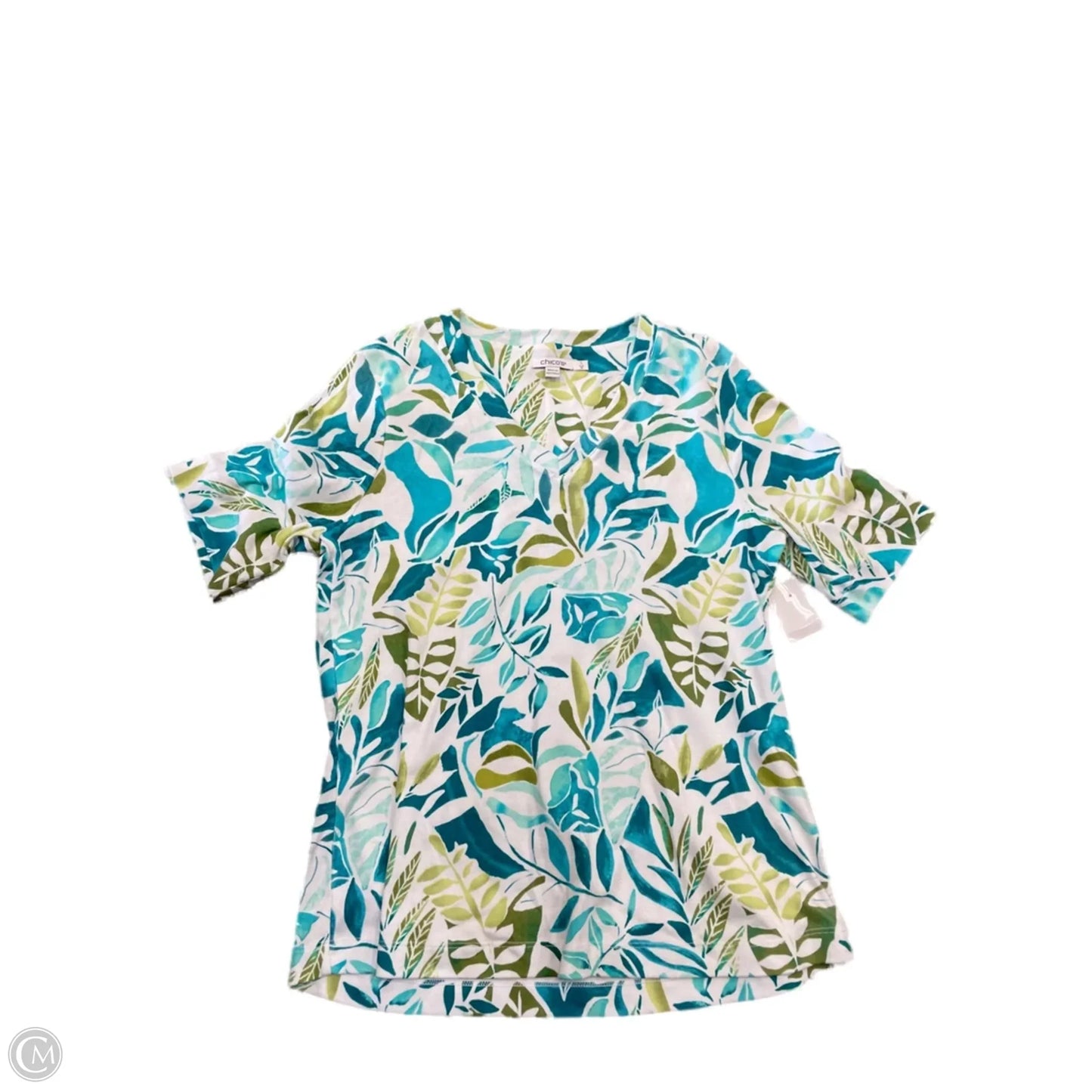Top Short Sleeve By Chicos In Floral Print, Size: M