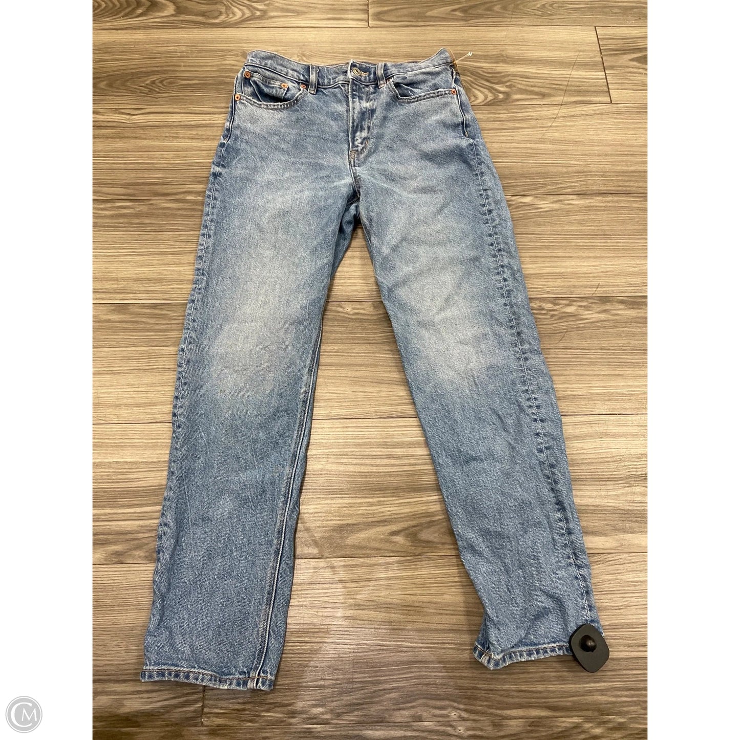 Jeans Straight By American Eagle In Blue Denim, Size: 2