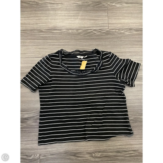 Top Short Sleeve By Liz Claiborne In Striped Pattern, Size: Xl