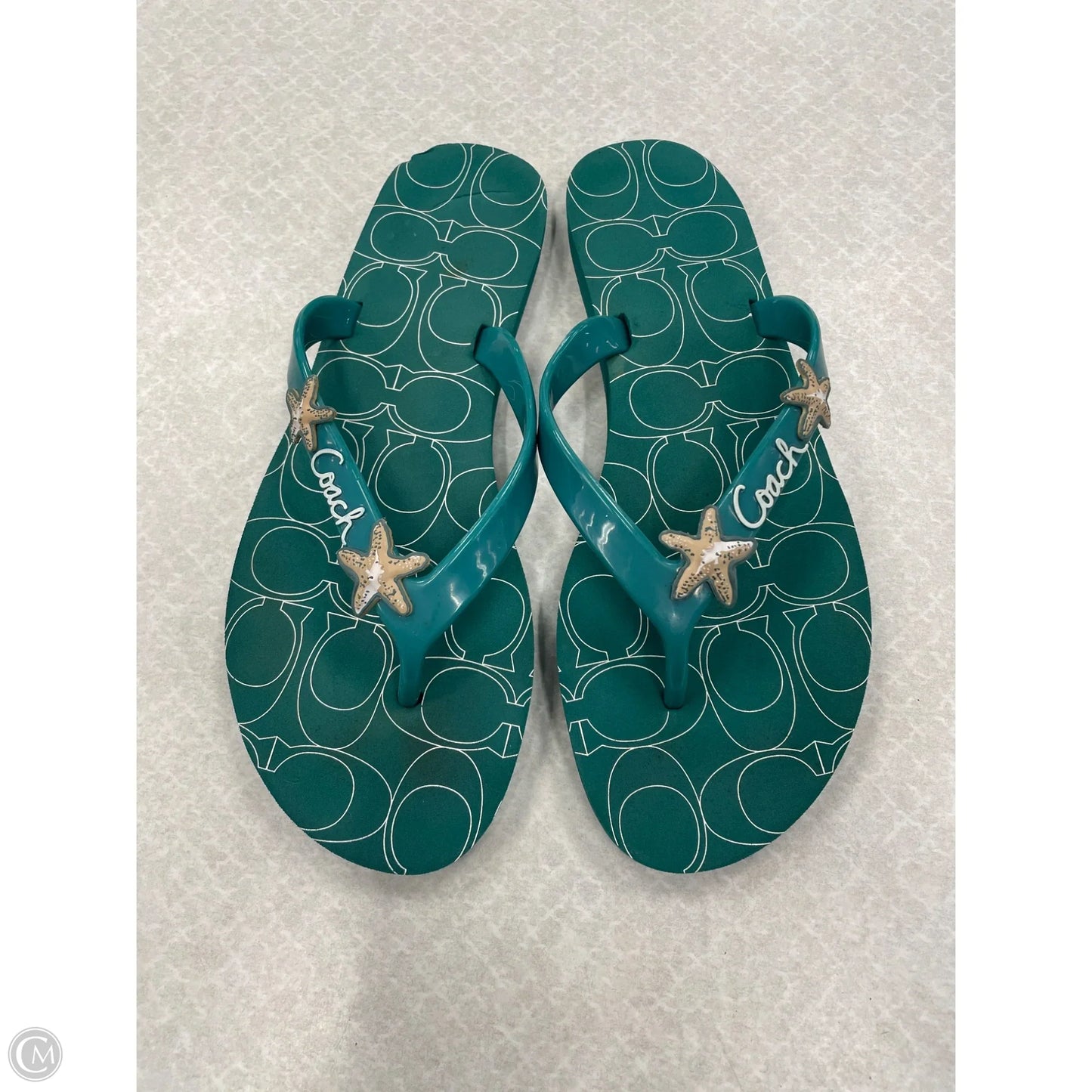 Sandals Designer By Coach In Green, Size: 6