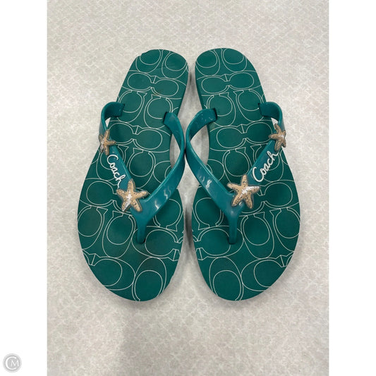 Sandals Designer By Coach In Green, Size: 6