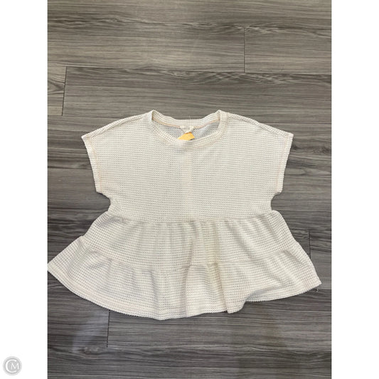 Top Short Sleeve By Blu Pepper In Tan, Size: Xl