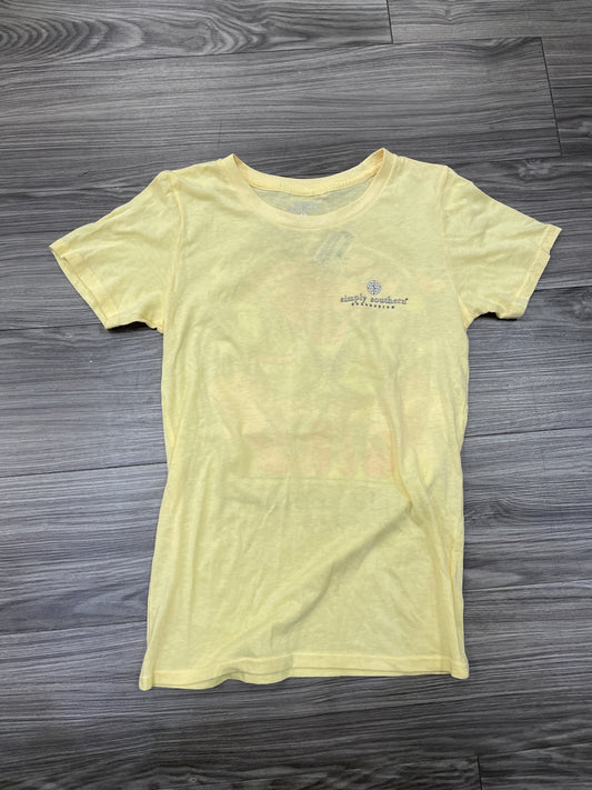 Top Short Sleeve Basic By Simply Southern In Yellow, Size: S