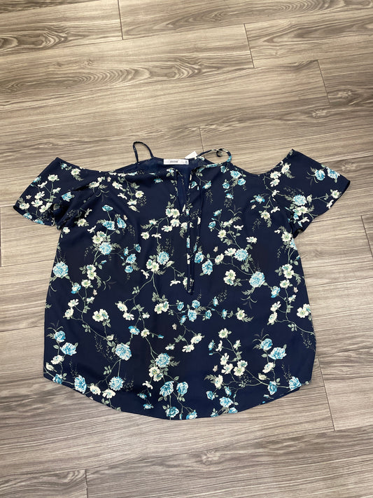 Top Short Sleeve By Justfab In Floral Print, Size: 3x