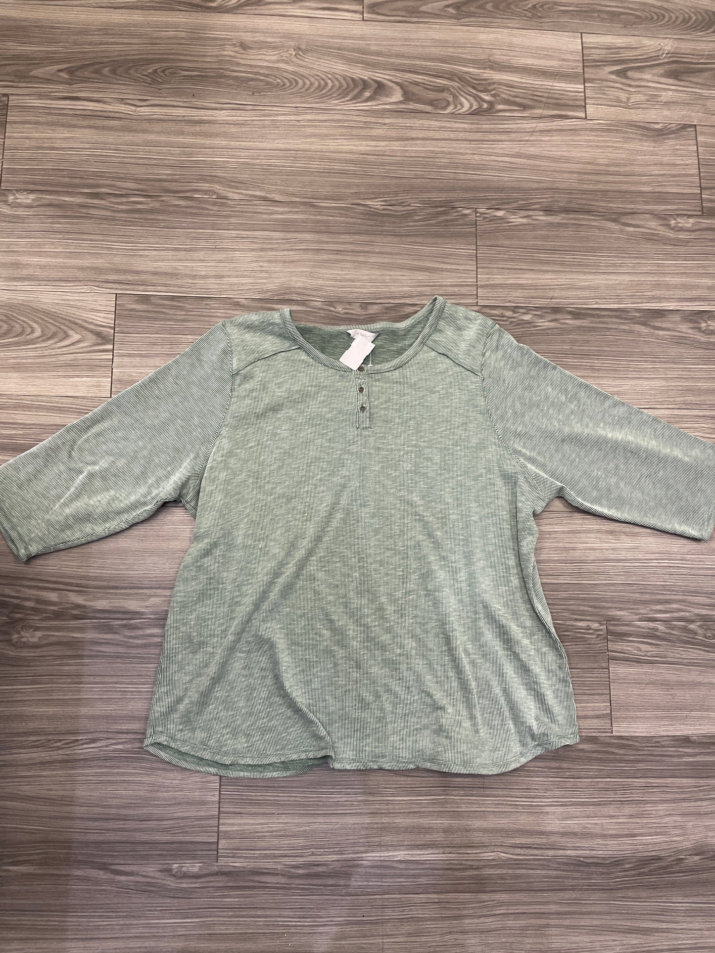 Top Short Sleeve Basic By Cj Banks In Green, Size: 3x