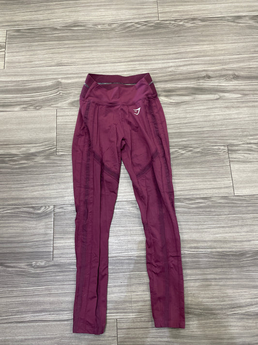 Athletic Leggings By Gym Shark In Maroon, Size: Xs