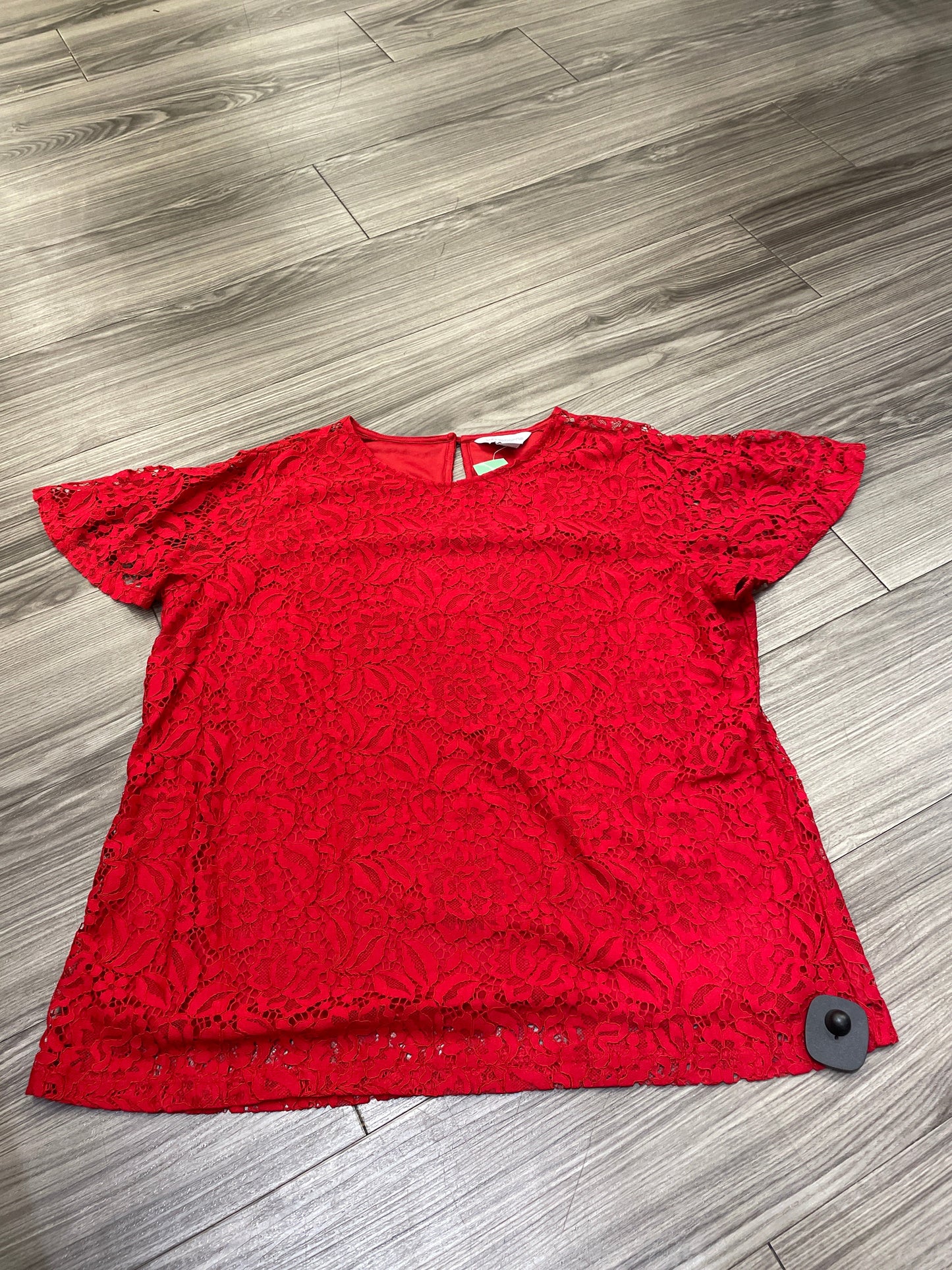 Top Short Sleeve By Liz Claiborne In Red, Size: Xlp