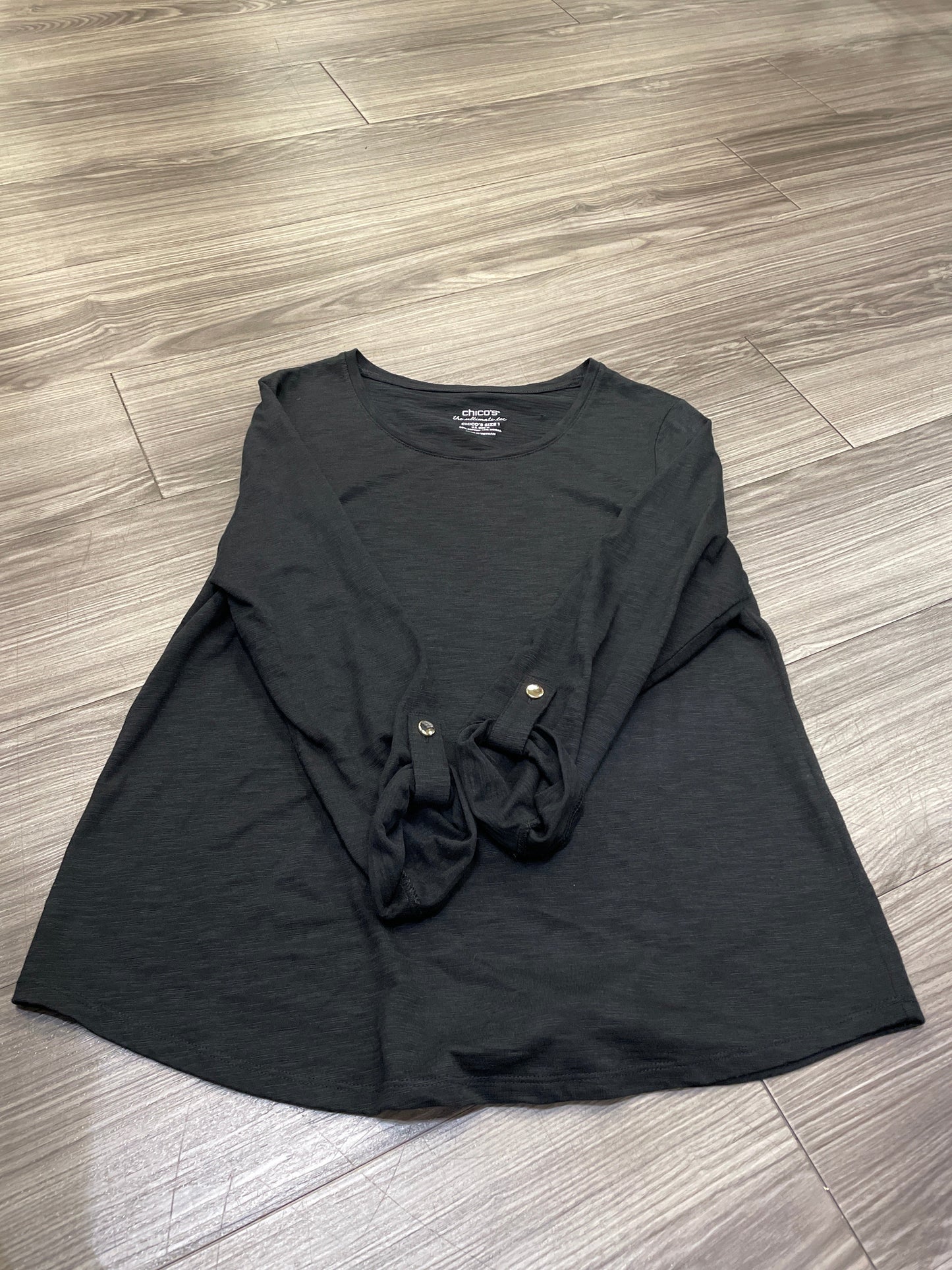 Top Long Sleeve By Chicos In Black, Size: M