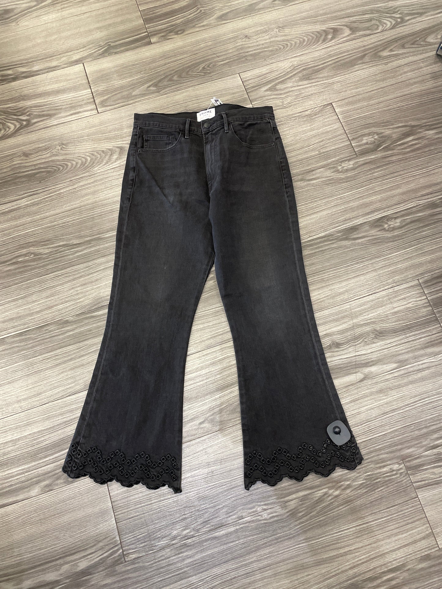 Jeans Flared By Frame In Black, Size: 8