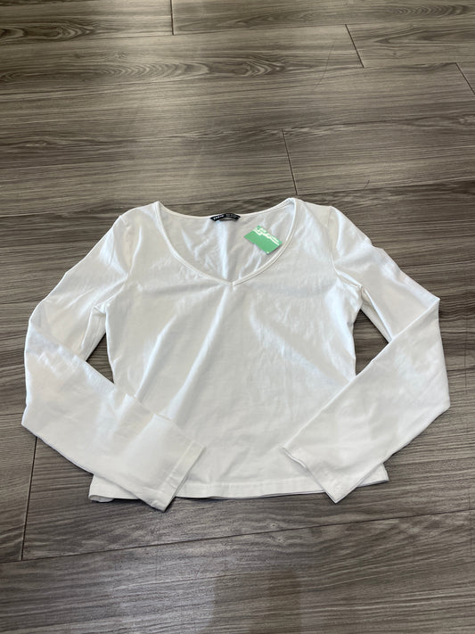 Top Long Sleeve Basic By Shein In White, Size: M