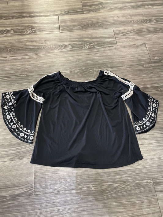 Top Long Sleeve By Style And Company In Black & White, Size: M