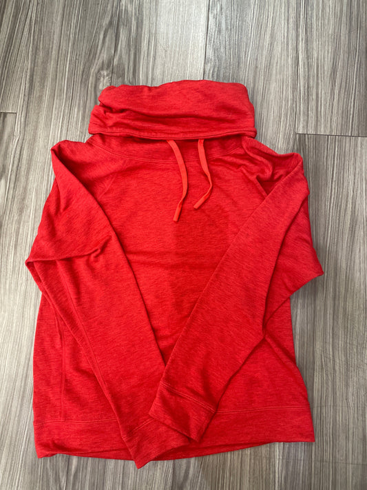 Athletic Top Long Sleeve Collar By Nike In Red, Size: M