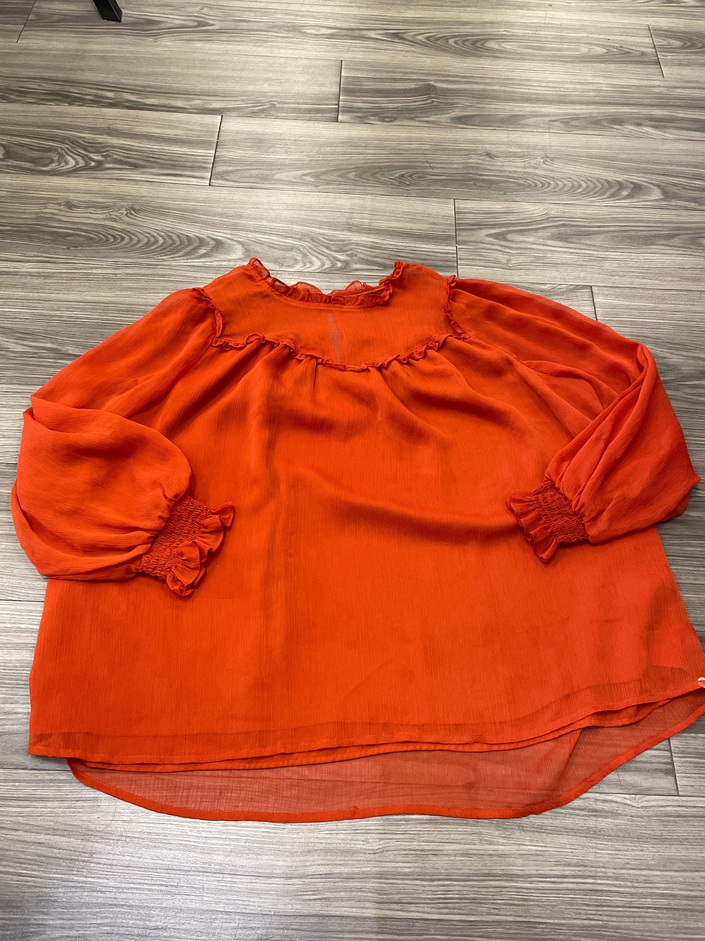 Blouse Long Sleeve By Torrid In Orange, Size: 3x