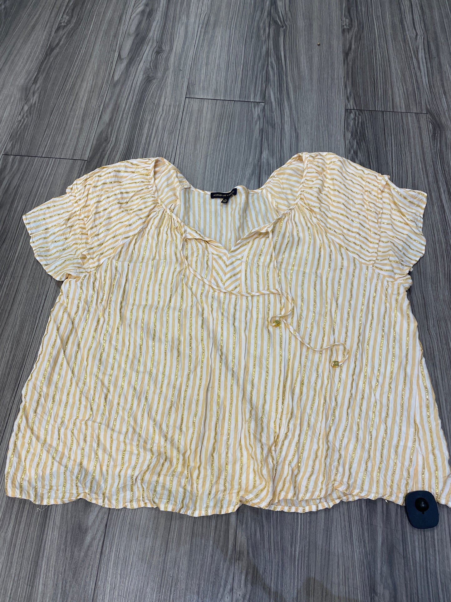 Yellow Top Short Sleeve Adrienne Vittadini, Size 3x