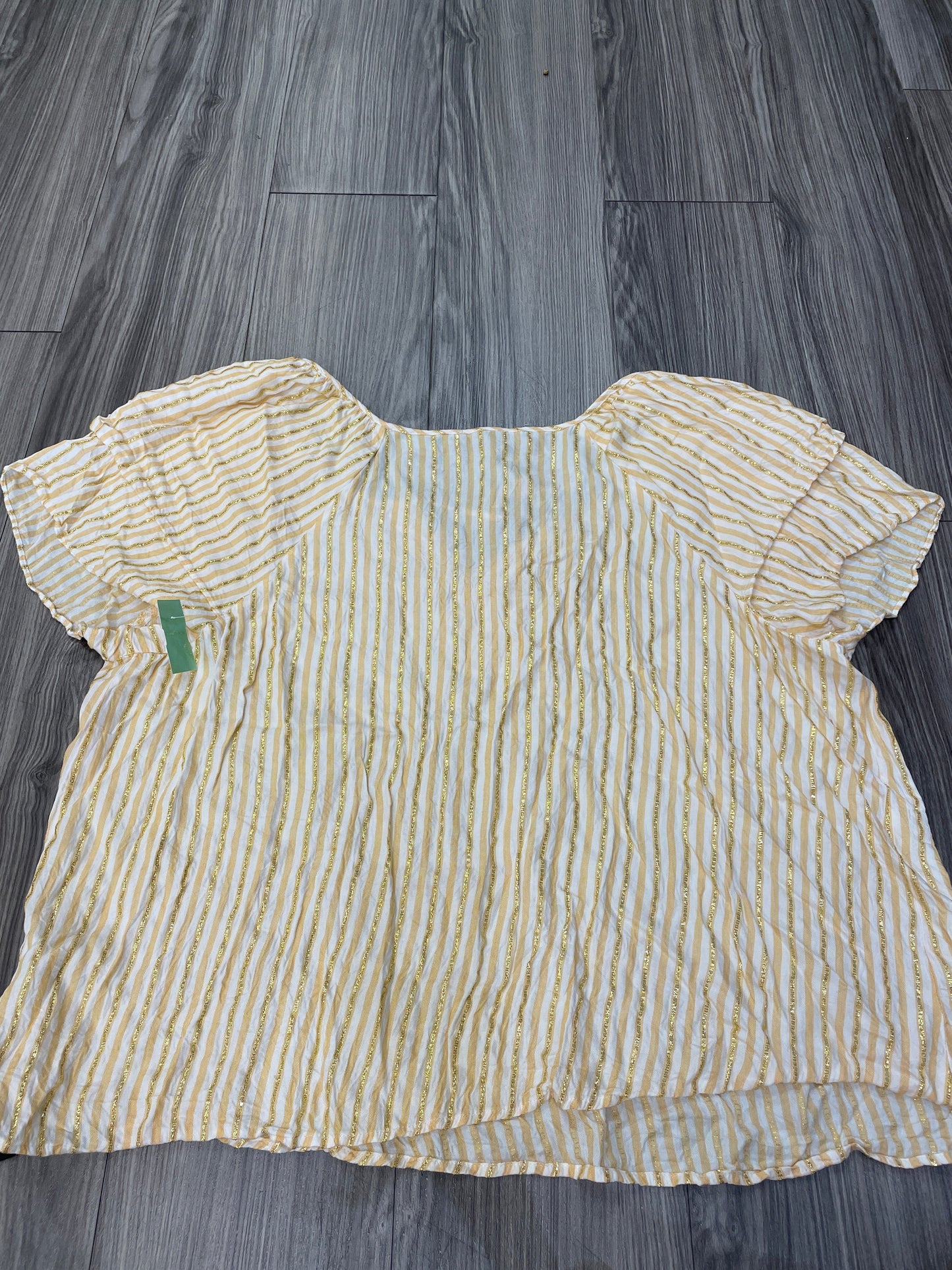 Yellow Top Short Sleeve Adrienne Vittadini, Size 3x