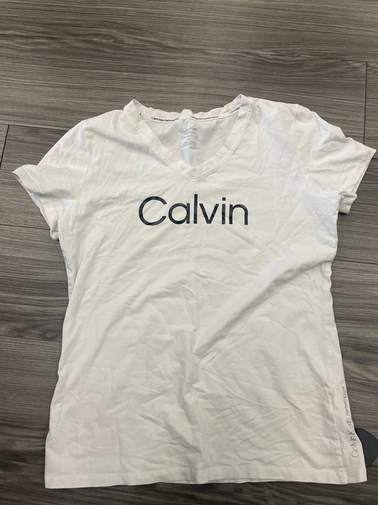 White Top Short Sleeve Calvin Klein, Size L