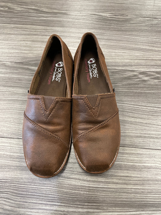 Brown Shoes Flats Bobs, Size 8