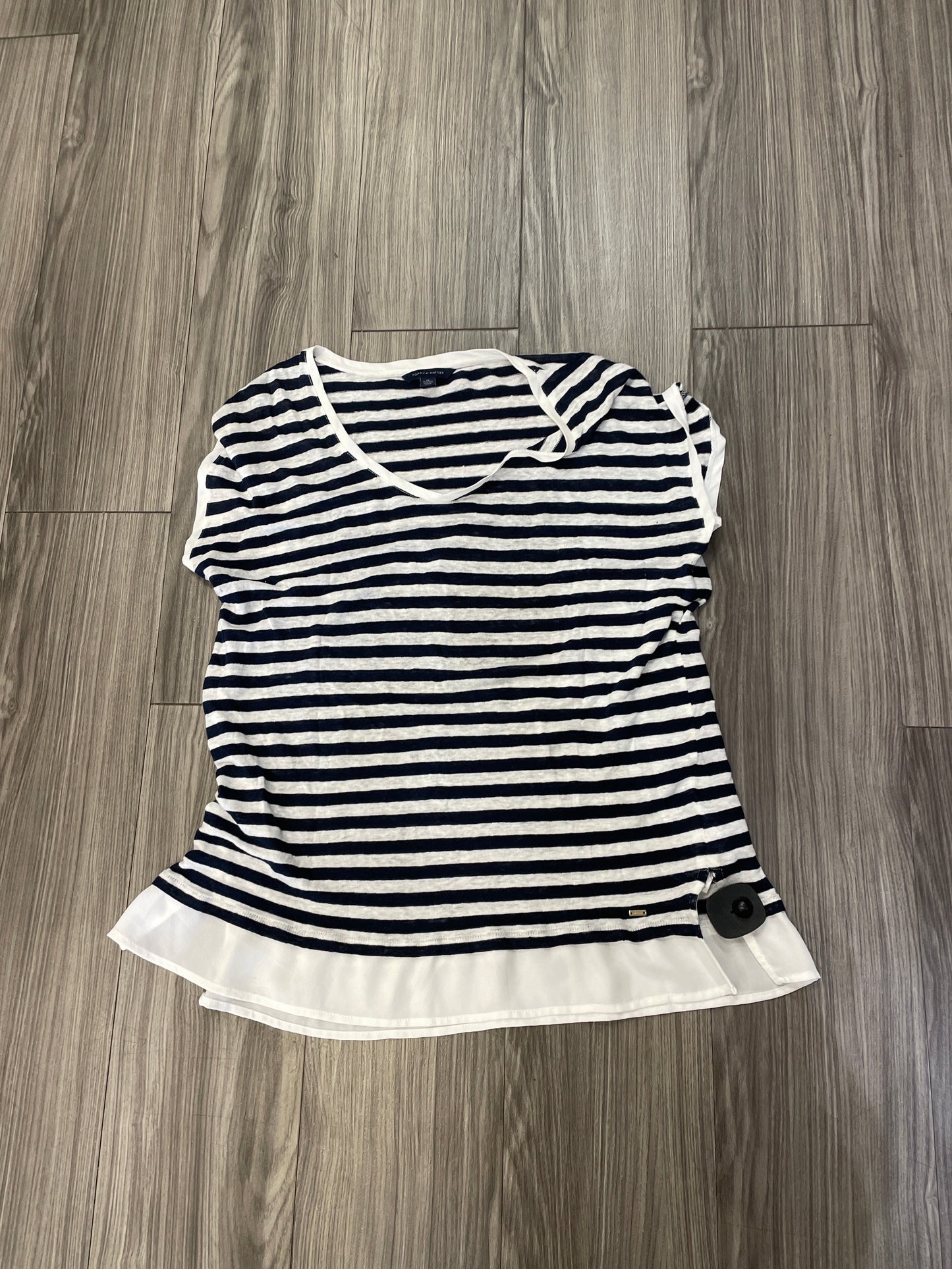 Striped Pattern Top Short Sleeve Tommy Hilfiger, Size Xl