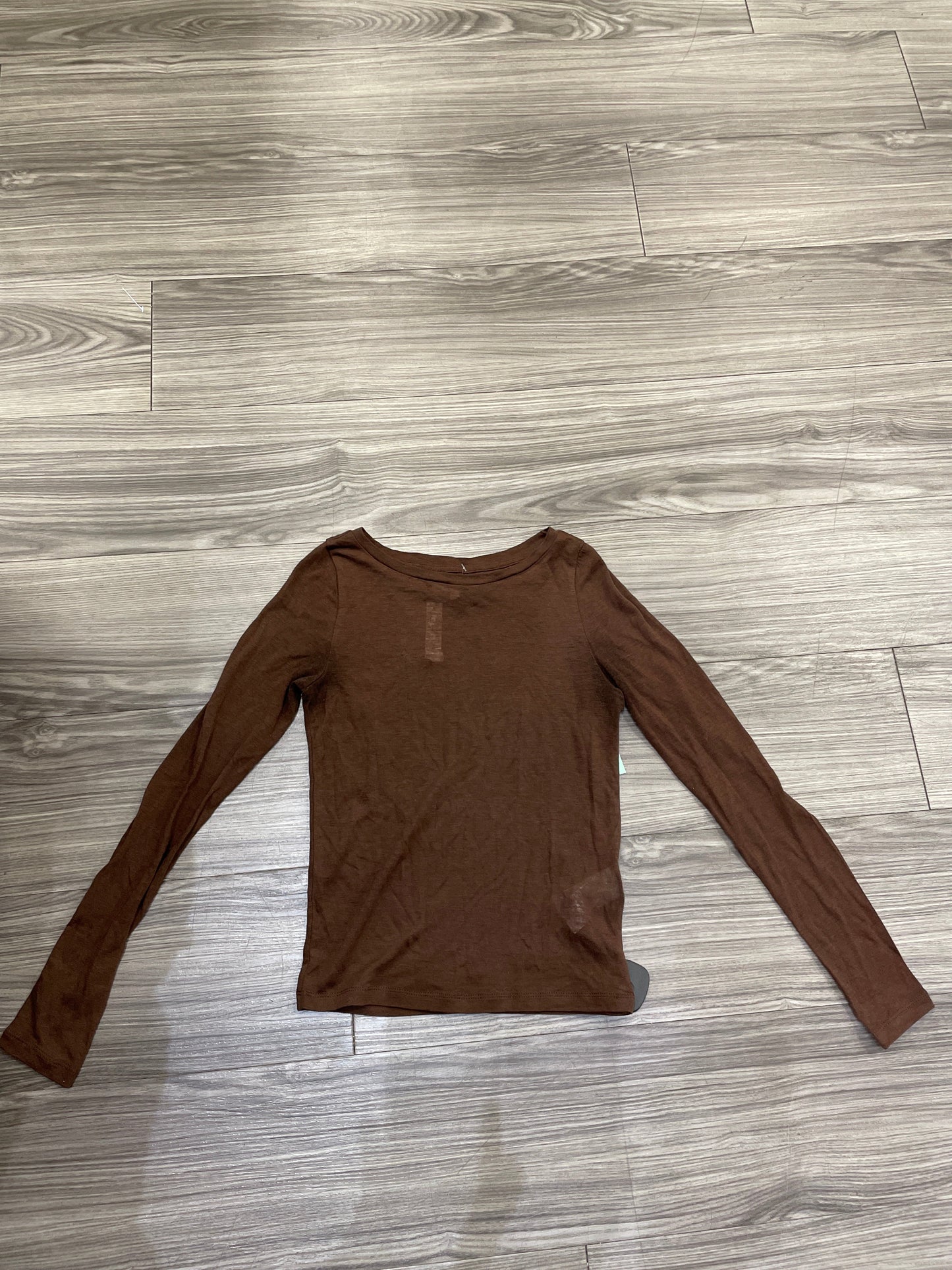 Brown Top Long Sleeve Madewell, Size Xxs