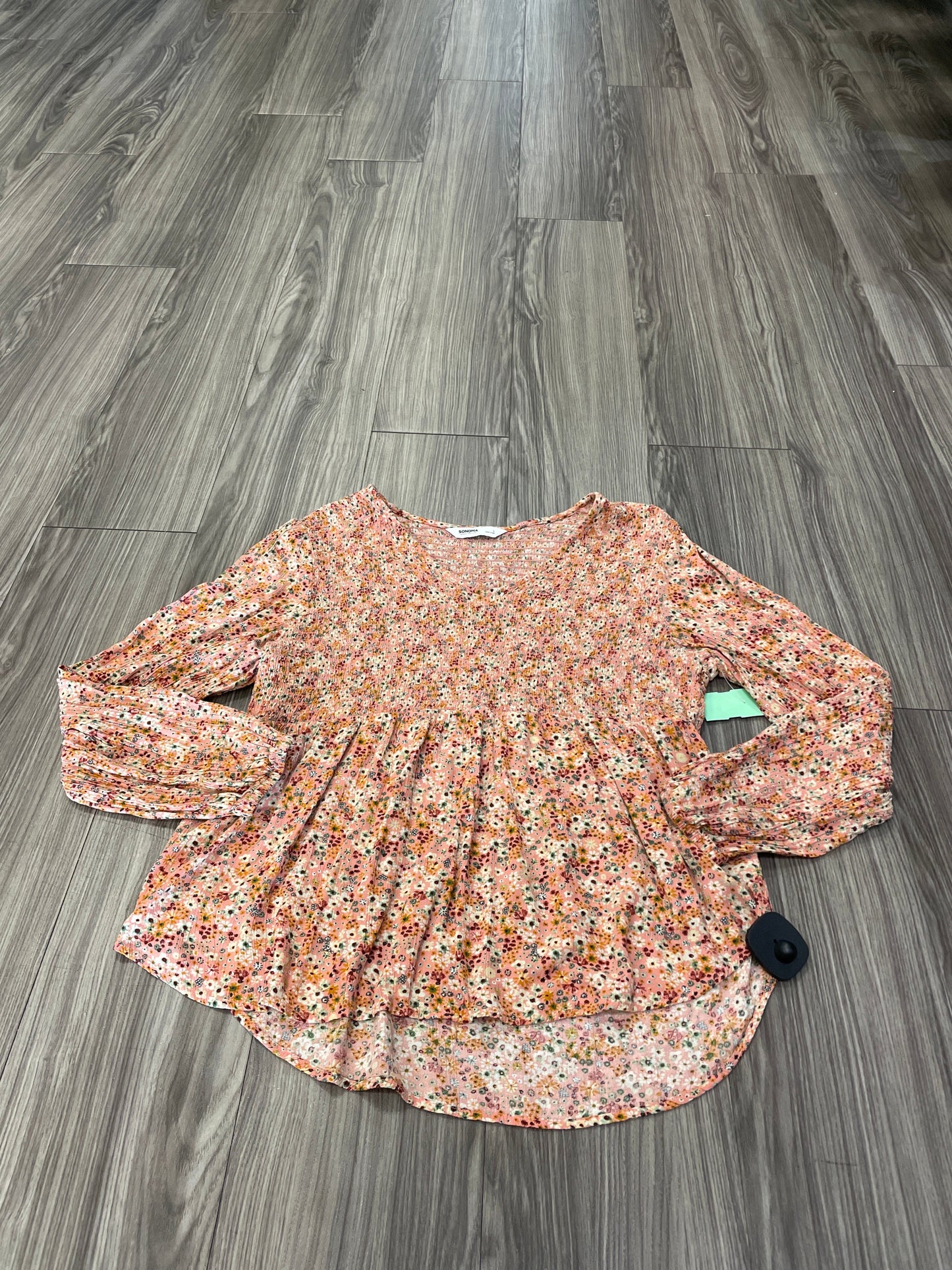 Top Long Sleeve By Sonoma In Floral Print, Size: L