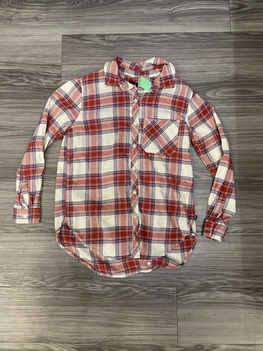 Top Long Sleeve By Gap In Plaid Pattern, Size: S