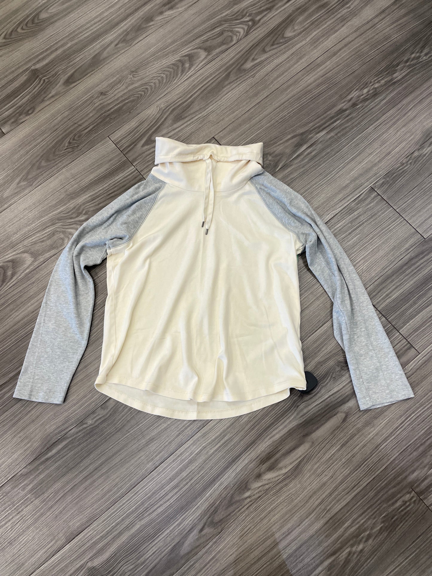 Sweatshirt Hoodie By American Living In Cream & Grey, Size: M