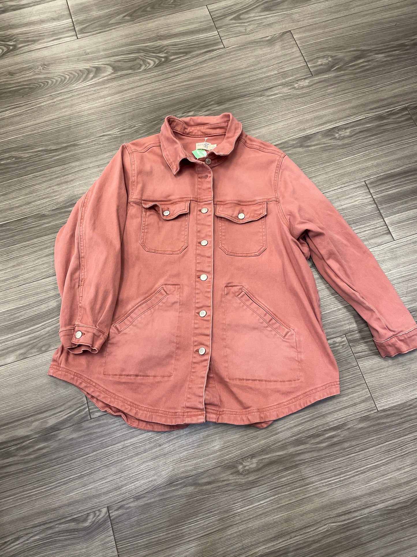 Jacket Denim By Terra & Sky In Pink, Size: 1x