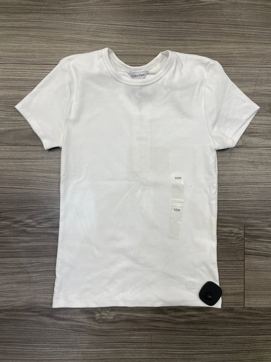 Top Short Sleeve By Calvin Klein In White, Size: M