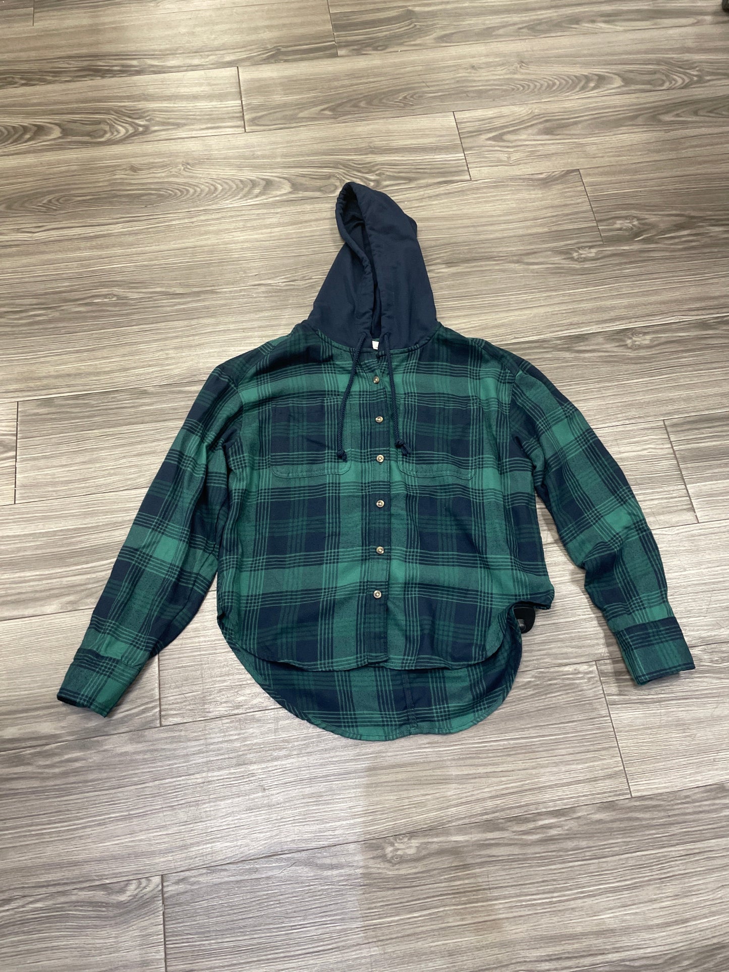 Top Long Sleeve By So In Plaid Pattern, Size: M