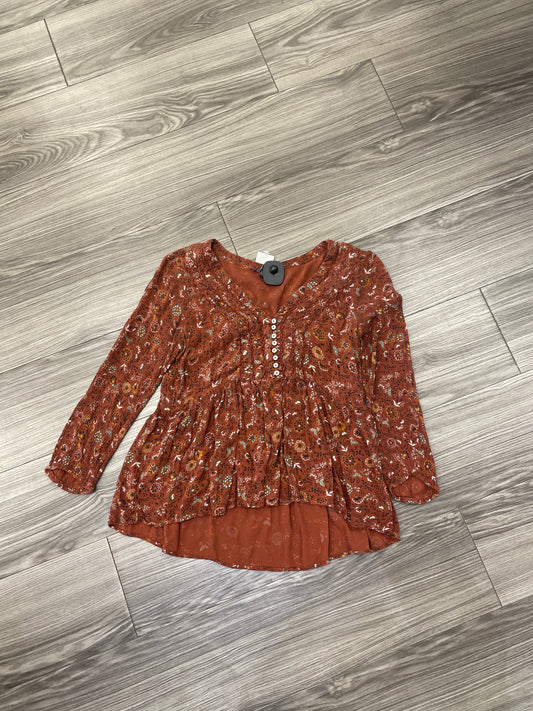 Top Long Sleeve By American Eagle In Floral Print, Size: S