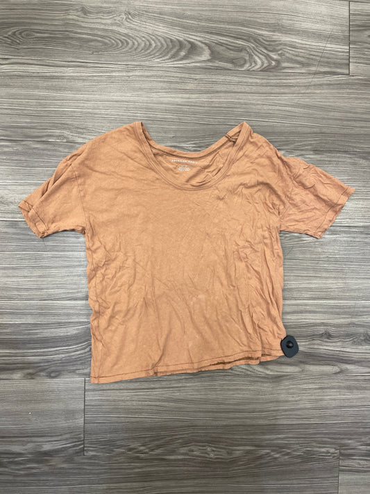 Top Short Sleeve By American Eagle In Brown, Size: S