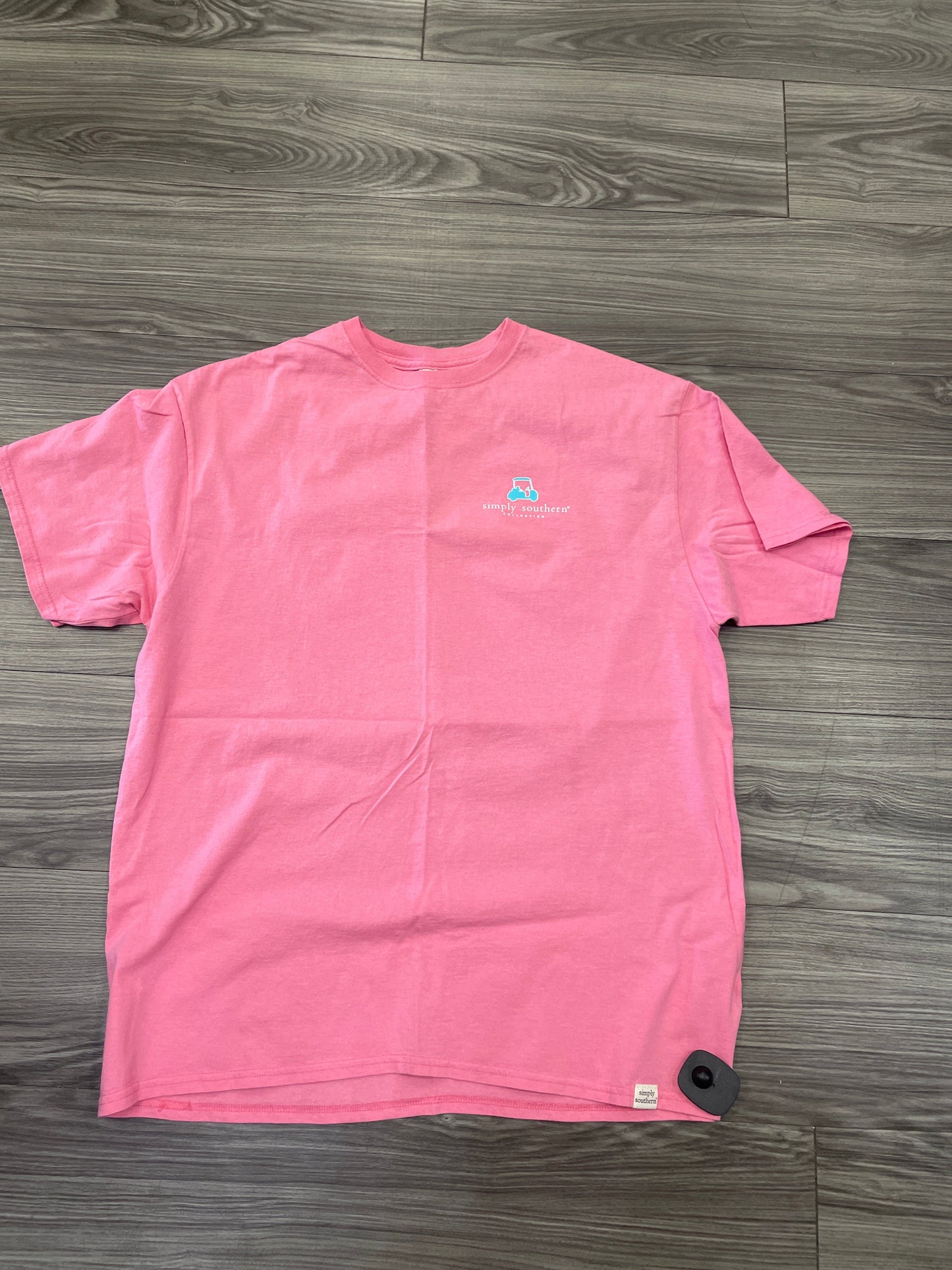 Top Short Sleeve By Simply Southern In Pink, Size: Xl