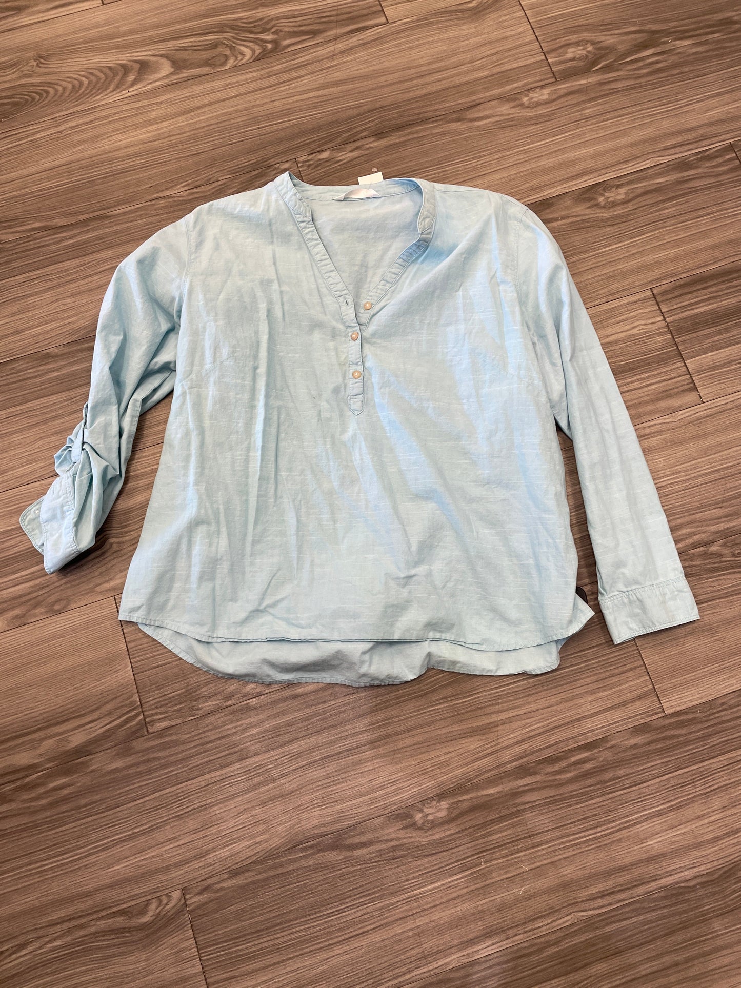 Top Long Sleeve By Lee In Blue, Size: 2x