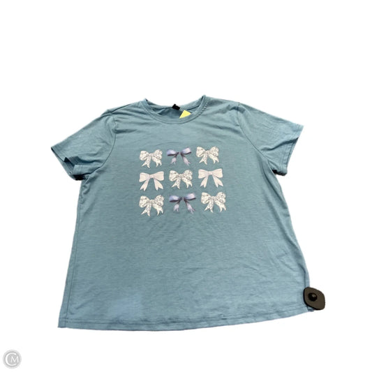 Top Short Sleeve By Shein In Blue, Size: Xl