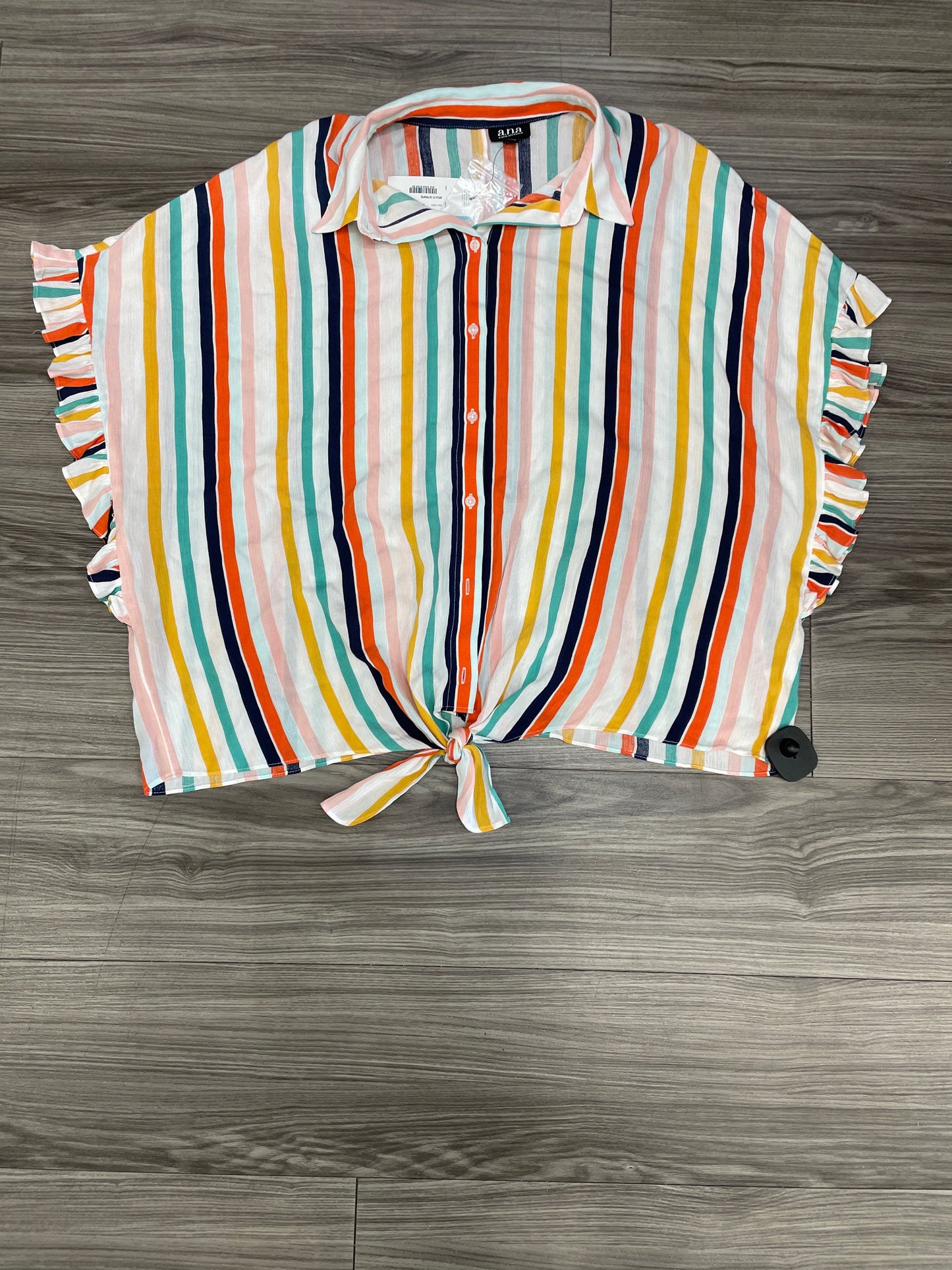 Striped Pattern Top Short Sleeve Ana, Size L