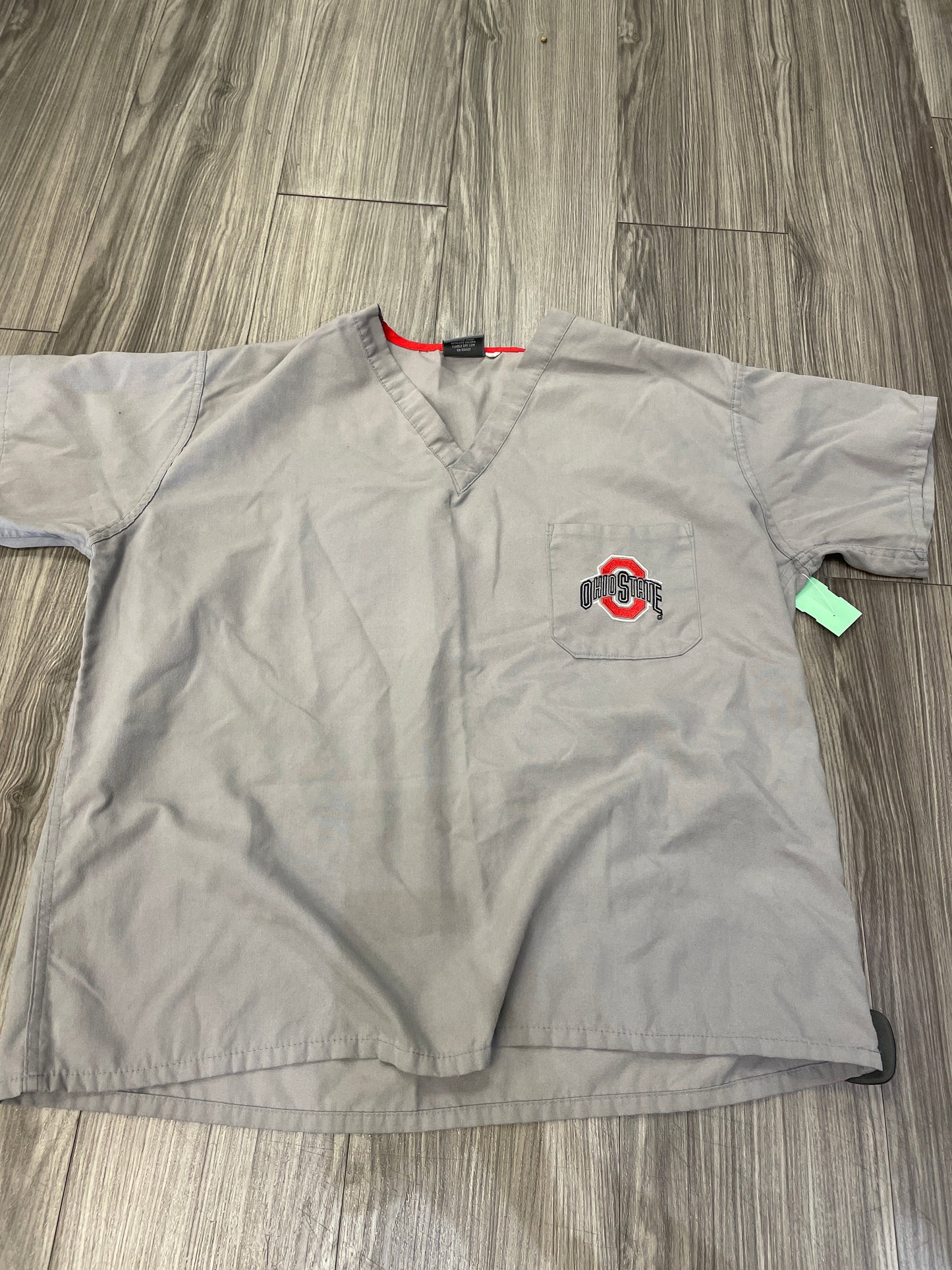 Grey Top Short Sleeve Clothes Mentor, Size L