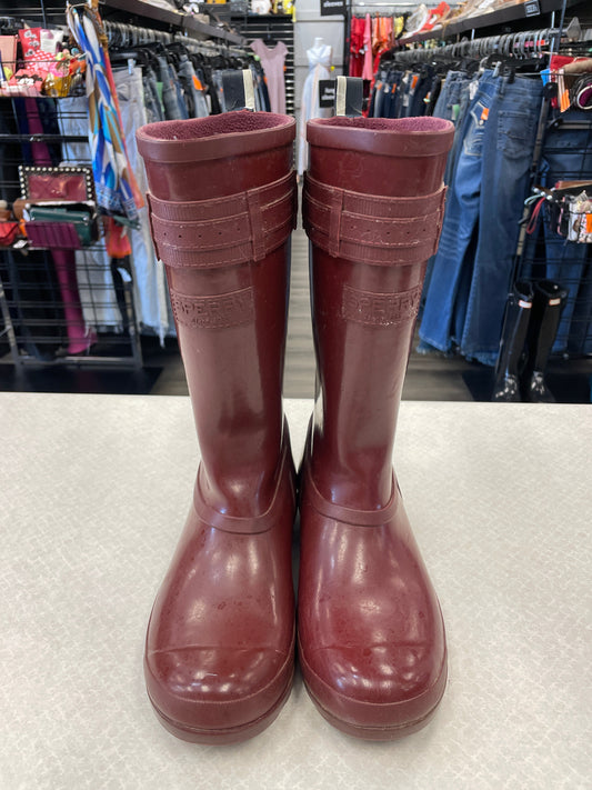 Red Boots Rain Sperry, Size 8